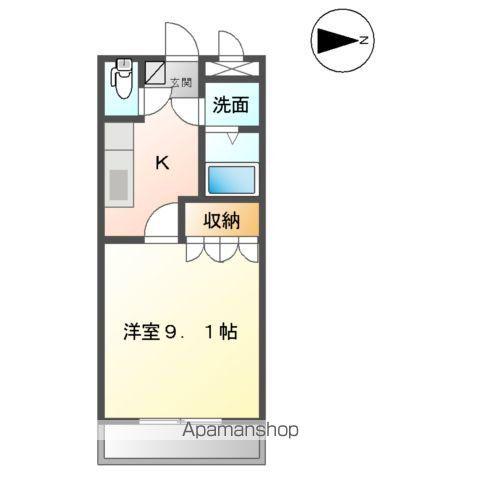 ペティハウス壱番館(1K/3階)の間取り写真