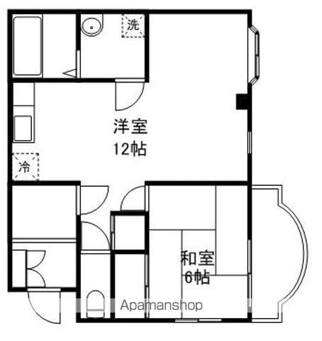 メゾンさくら(1LDK/1階)の間取り写真