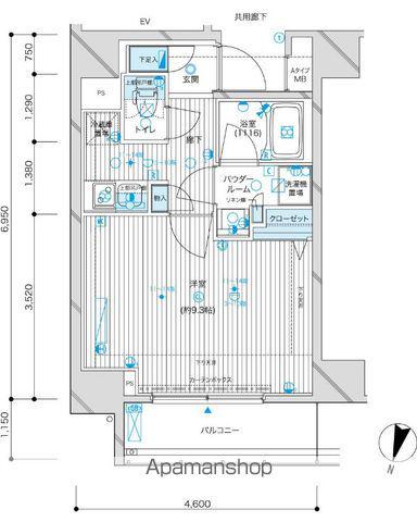 メインステージ九段下(1K/4階)の間取り写真
