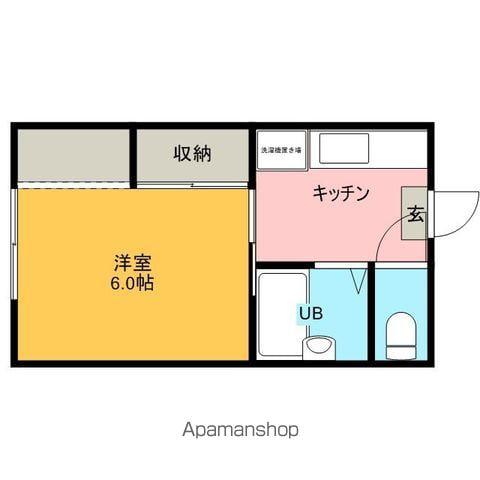 トラッドハウスⅠ(1K/1階)の間取り写真
