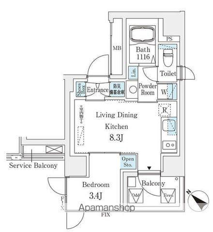コスモグラシア大塚(1LDK/4階)の間取り写真
