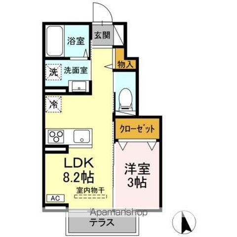 甲斐市島上条PJ(1LDK/1階)の間取り写真