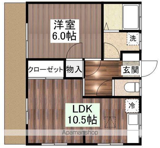 クールマンション(1LDK/1階)の間取り写真