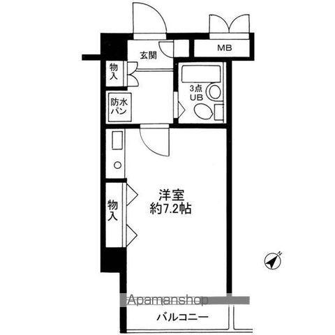 パークサイドフラット三茶(ワンルーム/1階)の間取り写真