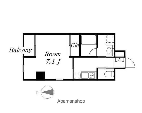 PARA HEROS(1K/2階)の間取り写真