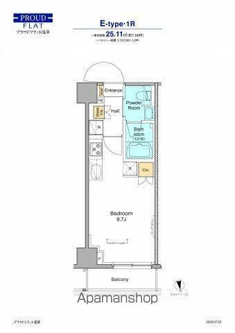 プラウドフラット浅草(ワンルーム/7階)の間取り写真