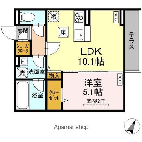 ASSET-COURT立川上砂町5丁目 A棟(1LDK/1階)の間取り写真