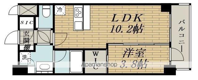 スプランディッド江坂Ⅲ(1LDK/9階)の間取り写真