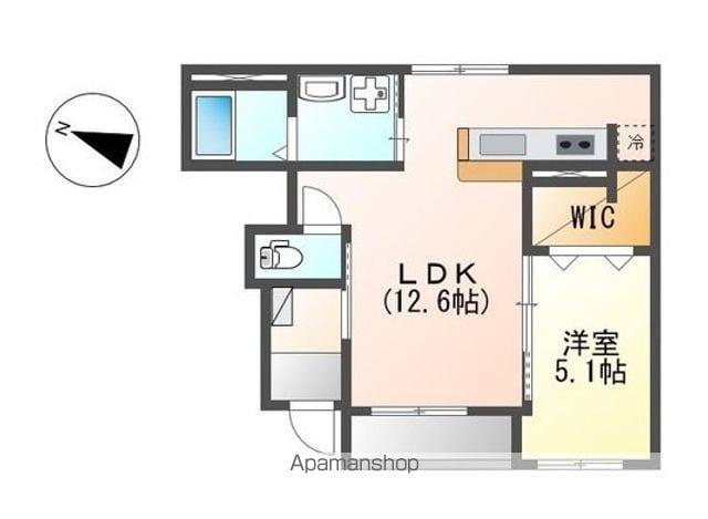 予讃線 新居浜駅 徒歩20分 2階建 築6年(1LDK/1階)の間取り写真