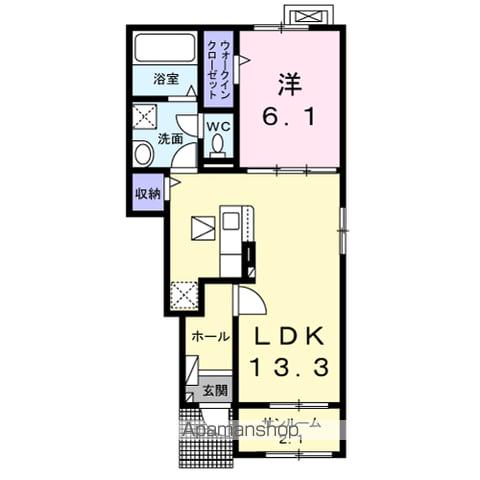 プリムヴェール(1LDK/1階)の間取り写真