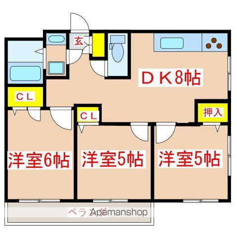 さくらヒルズ壱番館(3DK/4階)の間取り写真
