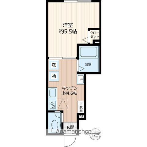 パステール・グランおゆみ野(1K/1階)の間取り写真