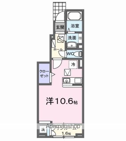 ヒルズ山王林(ワンルーム/1階)の間取り写真