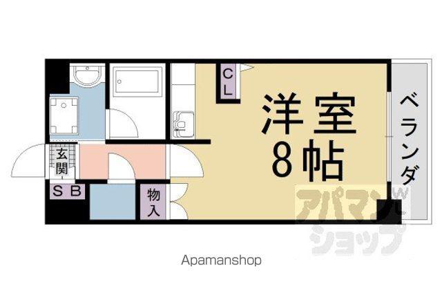 ウォーターマーク(1K/4階)の間取り写真