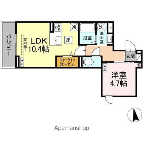 セレスティア亀有(1LDK/1階)の間取り写真