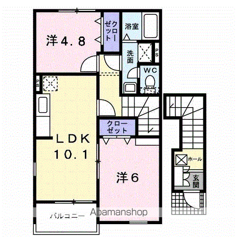 ラミアカーメラ ドゥエ(2LDK/2階)の間取り写真