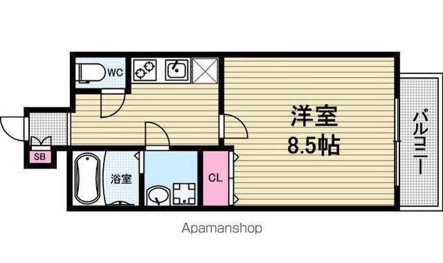 ピアグレース上本町(1K/14階)の間取り写真