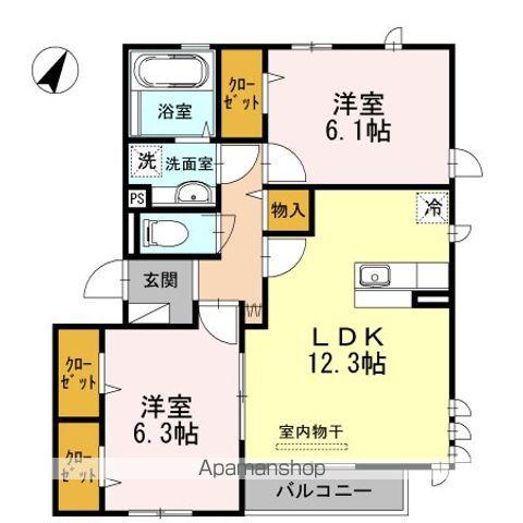 プリメーロ(2LDK/3階)の間取り写真