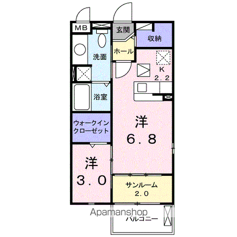 エクストラステージⅡ(1LDK/1階)の間取り写真