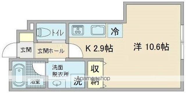 リヴェール(1K/1階)の間取り写真