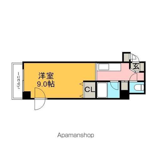 メゾンクレスト北大前2(1K/8階)の間取り写真