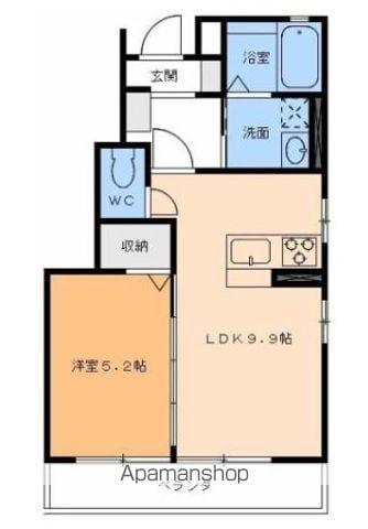 グランツハイム(1LDK/1階)の間取り写真