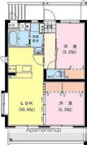 フェニックスⅢ(2LDK/1階)の間取り写真