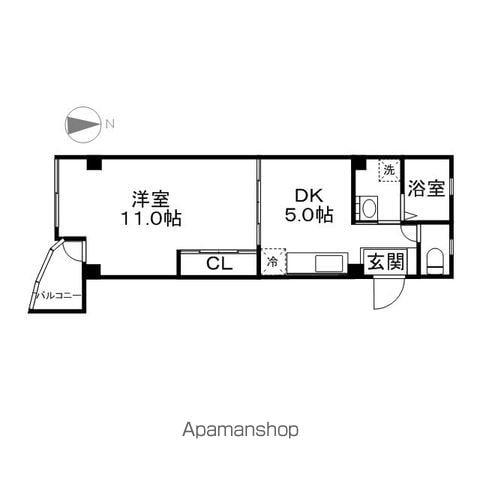 リヴェール吹上(1DK/3階)の間取り写真