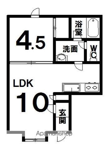 WEATHERCOCK(1LDK/1階)の間取り写真