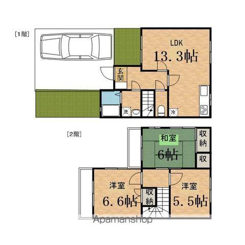 ブリージングタウン百草園Ｂ(3LDK)の間取り写真