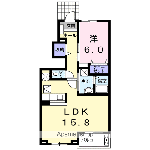 ステラ・K Ⅰ(1LDK/1階)の間取り写真