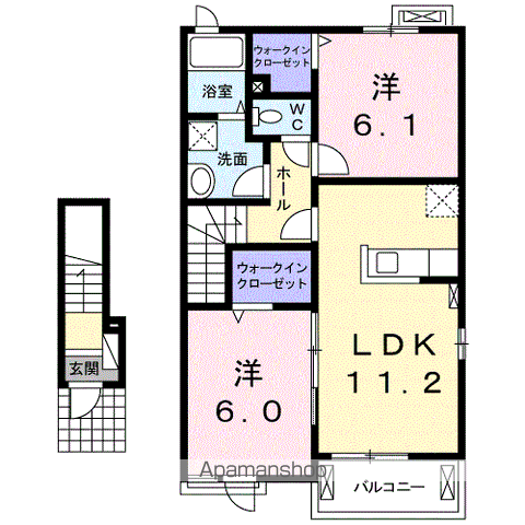 アルカディア PART3(2LDK/2階)の間取り写真