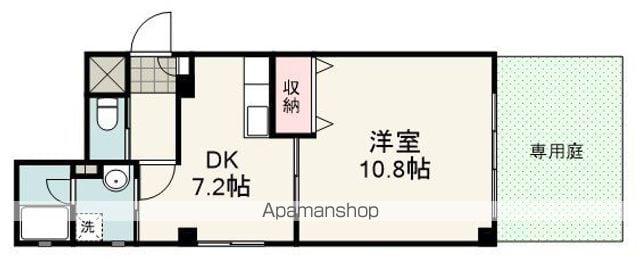 グリーンヒルくさなぎ(1DK/1階)の間取り写真