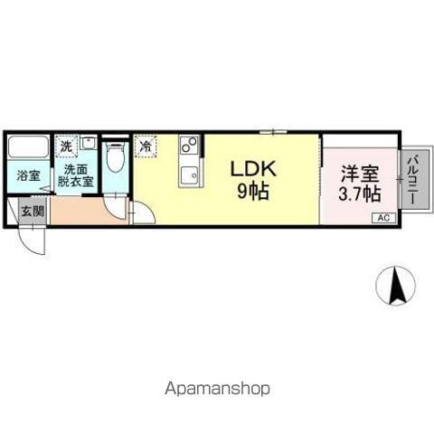 ジオ黒松(1LDK/2階)の間取り写真