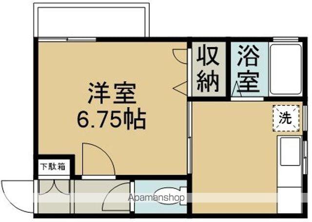 フリッパー(1K/1階)の間取り写真