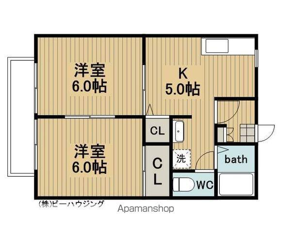 ディアオールⅠ(2K/1階)の間取り写真