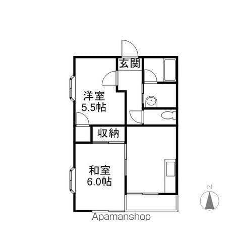 クラールハイツ(2DK/1階)の間取り写真