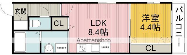 LA VIE BELLE 宝山町(1LDK/2階)の間取り写真