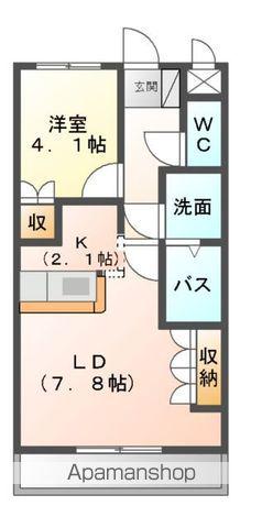 鹿嶋アーバンスクエア(1LDK/1階)の間取り写真