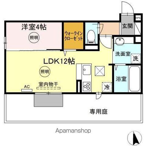 タウンコートカレラⅢ(1LDK/1階)の間取り写真