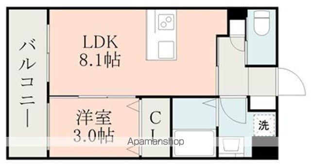 ラ・シック光の森北(1LDK/1階)の間取り写真