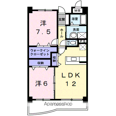 アズゥール(2LDK/1階)の間取り写真