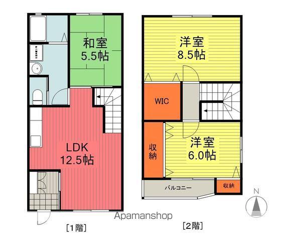ブリックヒルズ メゾネット(3LDK/1階)の間取り写真