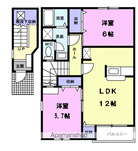 フルール未来(2LDK/2階)の間取り写真