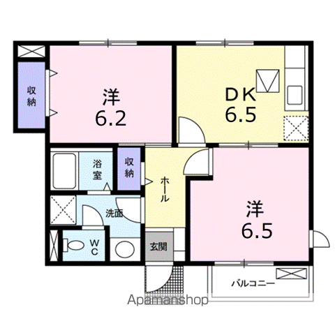 セピアコート(2DK/1階)の間取り写真