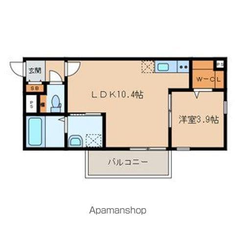 シャンテローズイースト(1LDK/3階)の間取り写真