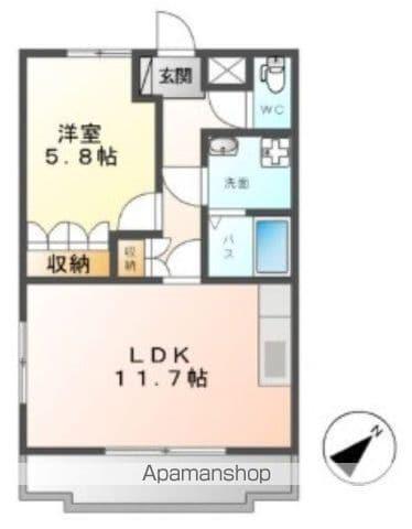 サンパレス(1LDK/2階)の間取り写真