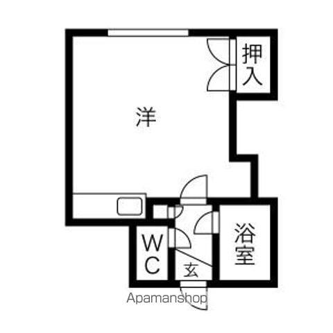 ローヤルハイツ麻生(ワンルーム/2階)の間取り写真