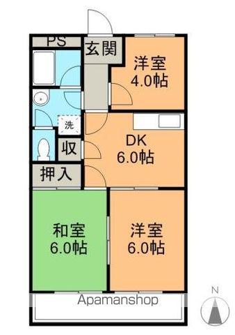 ファインレジデンスC.O.P(3DK/2階)の間取り写真