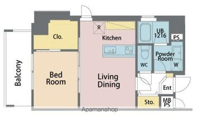 サンドキャッスル佐古一番町(1LDK/6階)の間取り写真